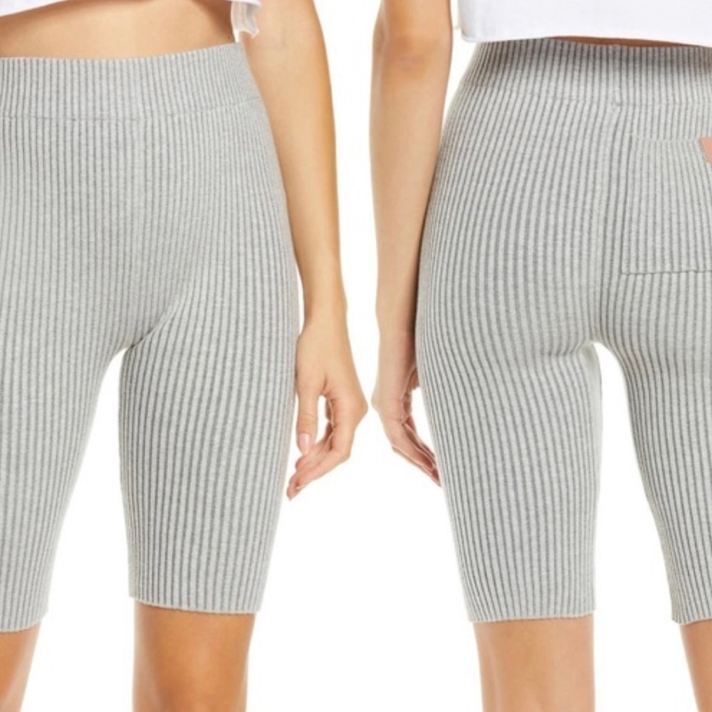 Cozy Cotton Silk Ribbed Bike Shorts - M